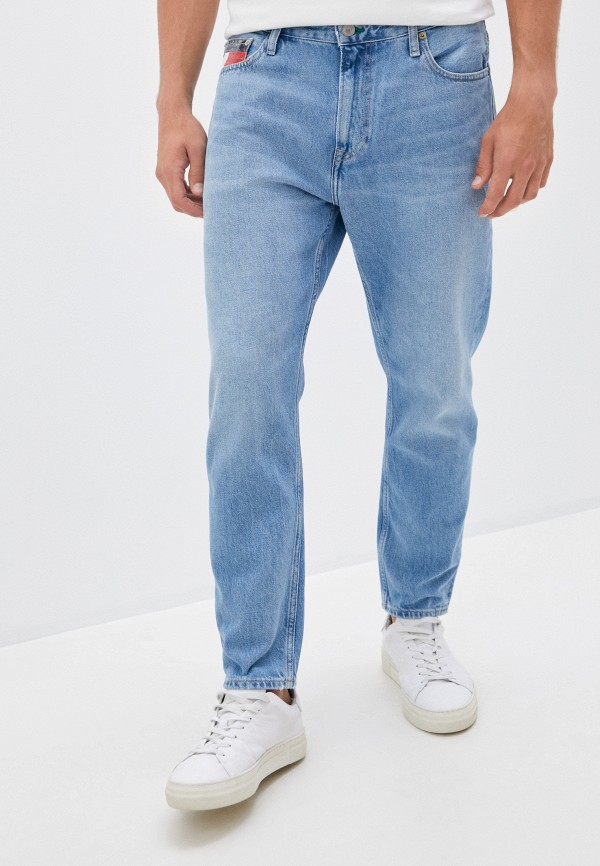 мужские зауженные джинсы tommy jeans, голубые