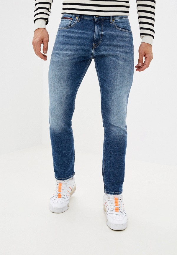 мужские зауженные джинсы tommy jeans, синие
