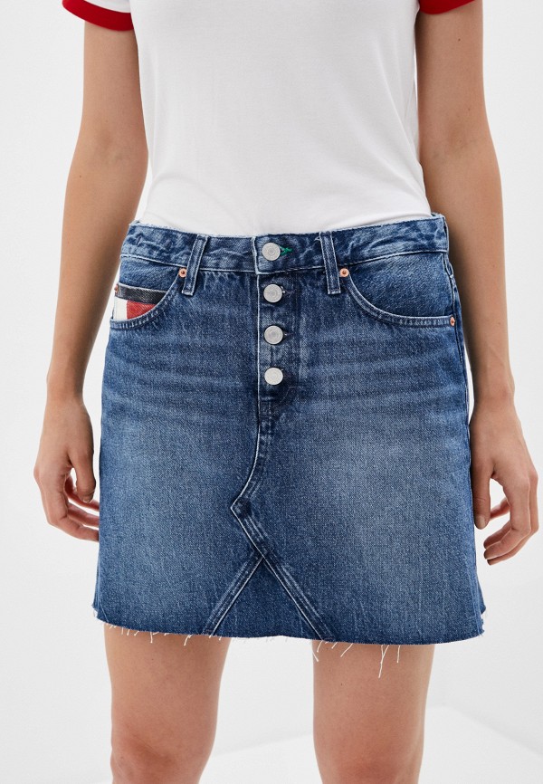 женская джинсовые юбка tommy jeans, синяя
