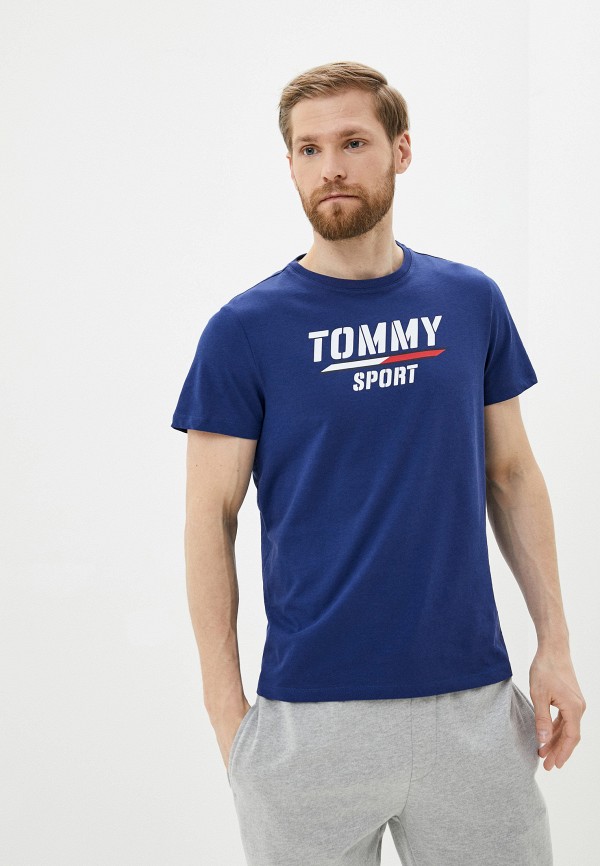 мужская футболка tommy sport, синяя