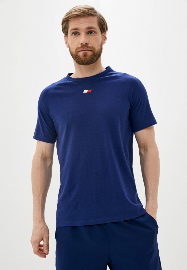 мужская спортивные футболка tommy sport, синяя