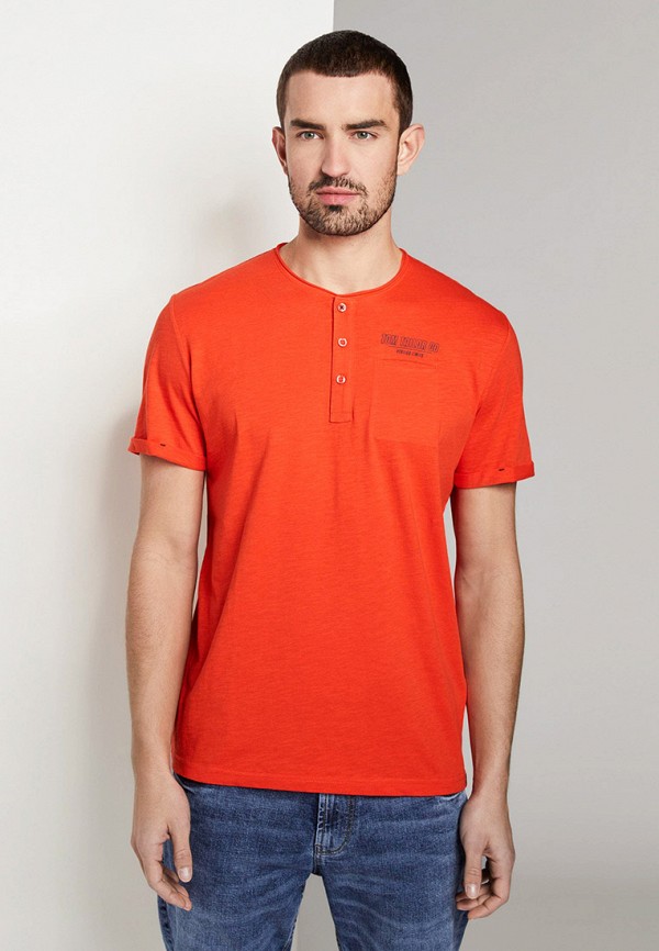 мужская футболка с коротким рукавом tom tailor, красная