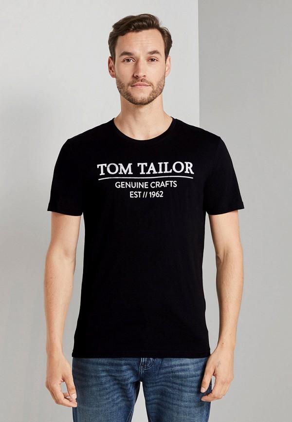 мужская футболка с коротким рукавом tom tailor, черная