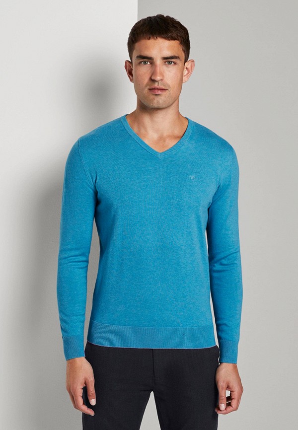 мужской пуловер tom tailor, голубой