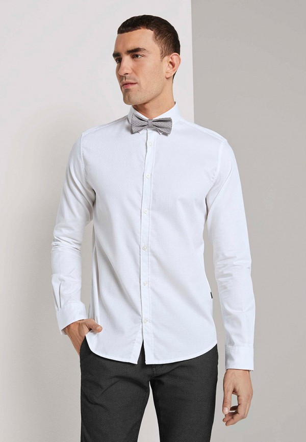 мужская рубашка с длинным рукавом tom tailor, белая