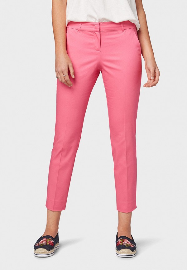 женские повседневные брюки tom tailor, розовые