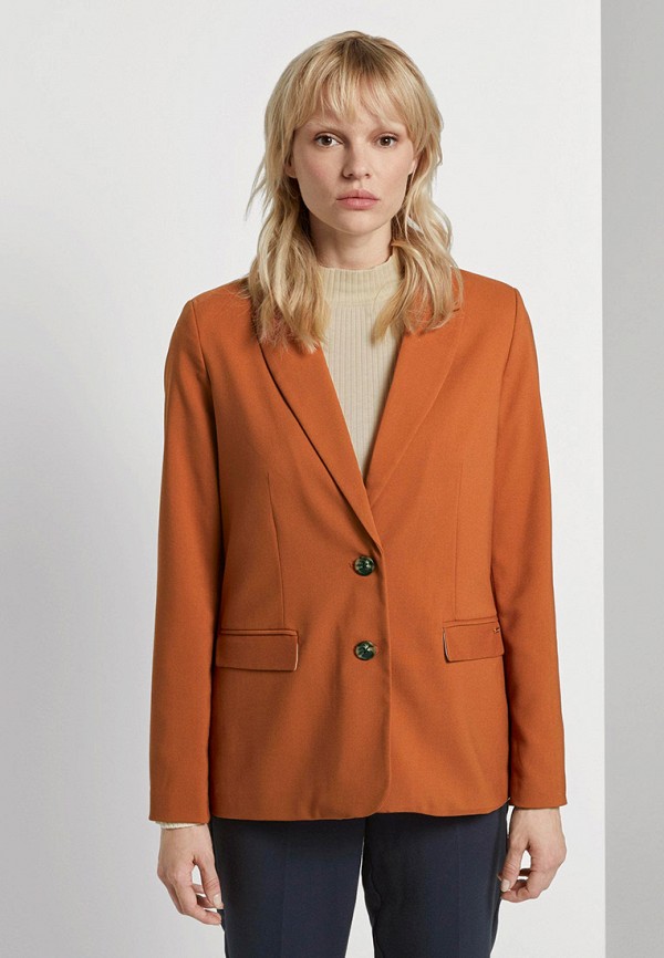 женский пиджак tom tailor, оранжевый