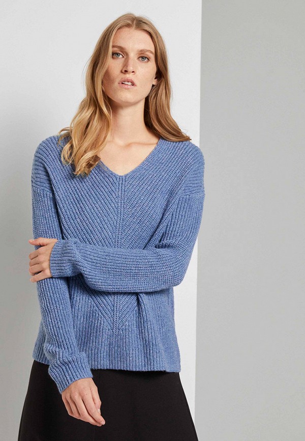 женский пуловер tom tailor, синий