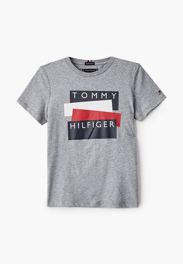 футболка с коротким рукавом tommy hilfiger для мальчика, серая
