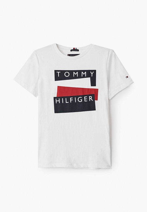 футболка с коротким рукавом tommy hilfiger для мальчика, белая