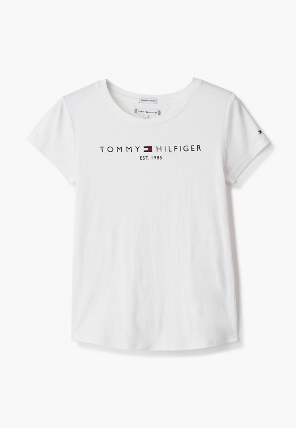 футболка с коротким рукавом tommy hilfiger для девочки, белая
