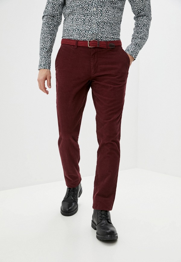 мужские повседневные брюки trussardi, бордовые