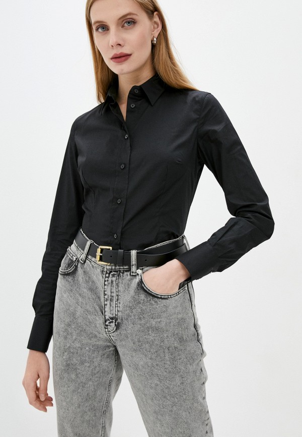 женская рубашка с длинным рукавом trussardi, черная