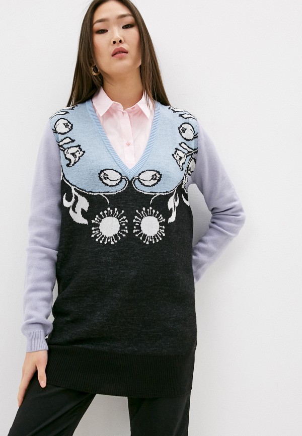 женский пуловер trussardi, разноцветный