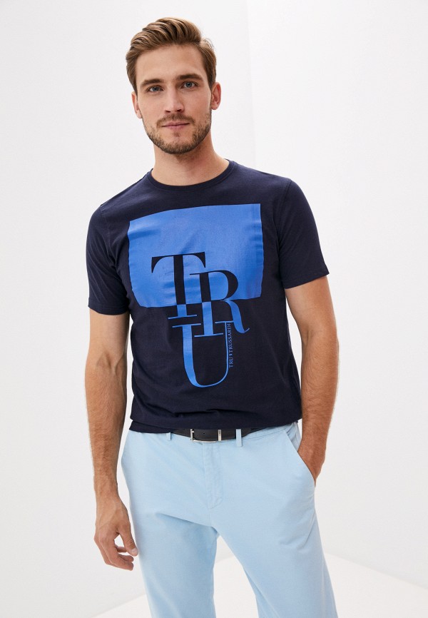 мужская футболка tru trussardi, синяя