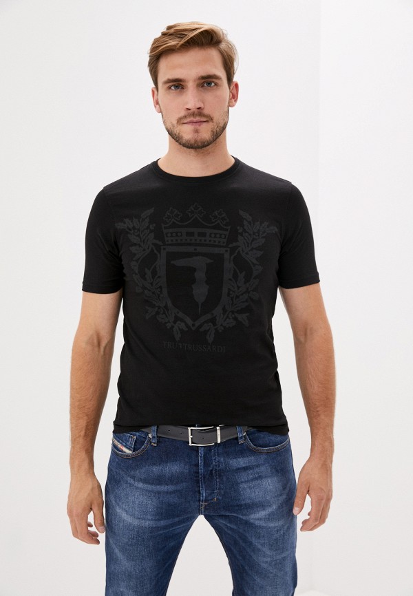 мужская футболка tru trussardi, черная