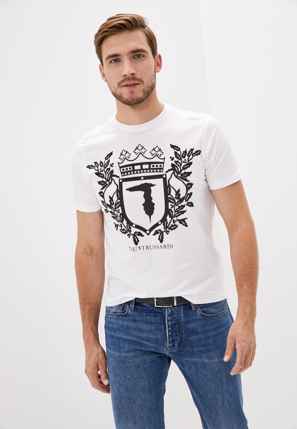 мужская футболка tru trussardi, белая