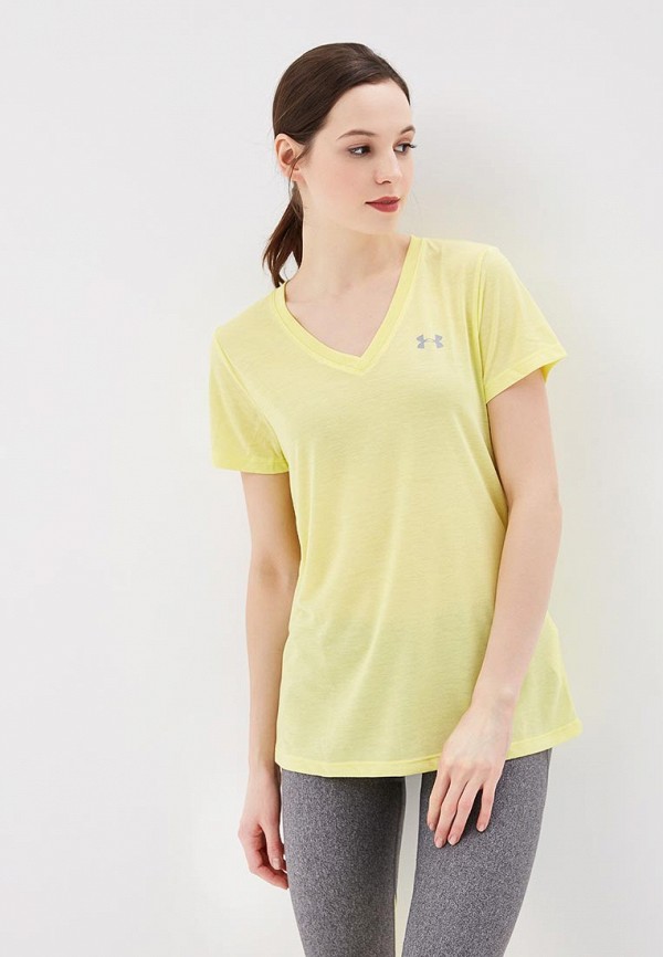 женская спортивные футболка under armour, желтая
