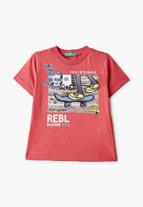 футболка с коротким рукавом united colors of benetton для мальчика, красная