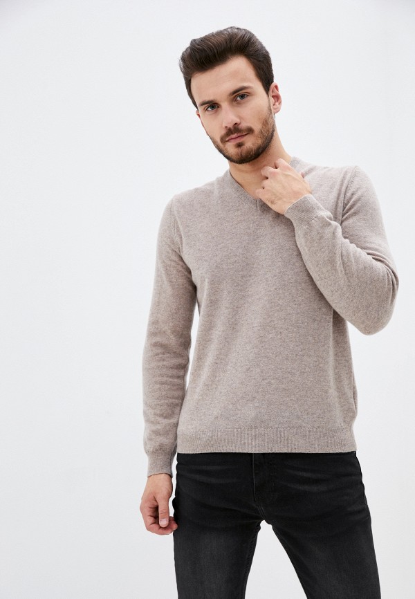 мужской пуловер united colors of benetton, коричневый