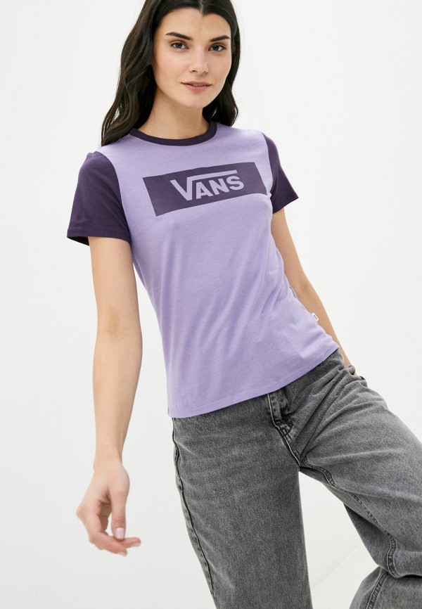 женская спортивные футболка vans, фиолетовая