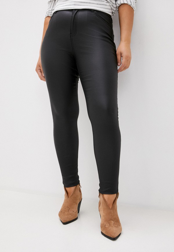 женские прямые брюки vero moda curve, черные