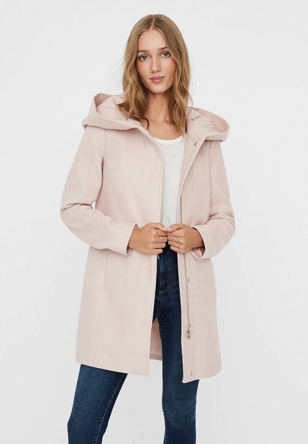женское пальто vero moda, розовое