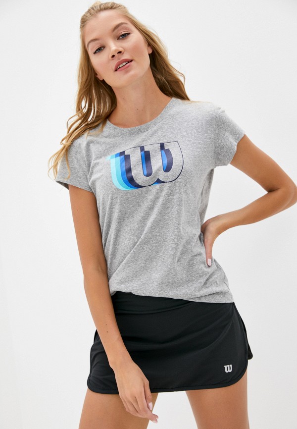 женская спортивные футболка wilson, серая