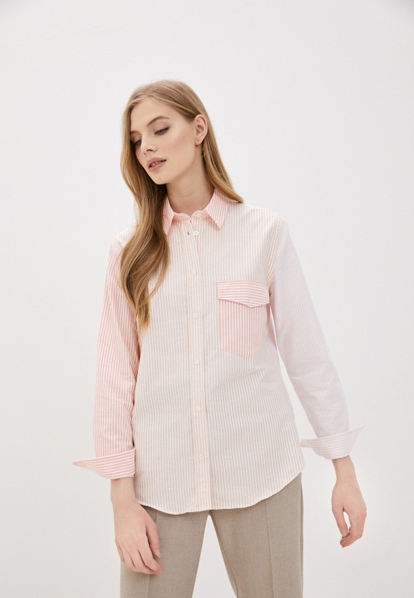 женская рубашка с длинным рукавом woolrich, розовая