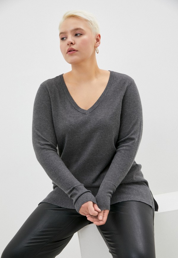 женский пуловер zizzi, серый