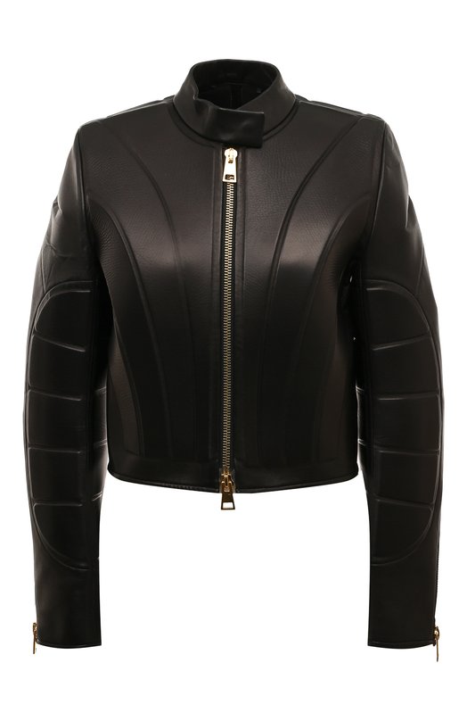женская кожаные куртка bottega veneta, черная