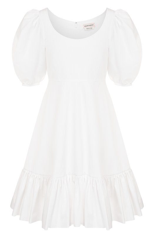 женское платье с круглым вырезом alexander mcqueen, белое