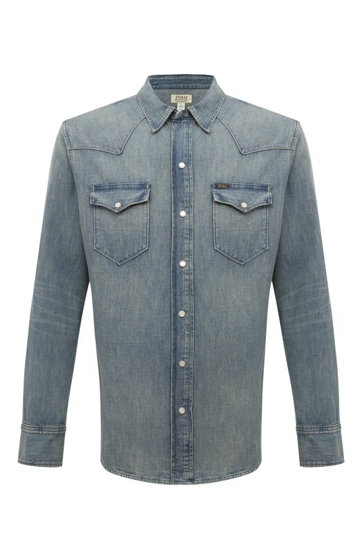 мужская джинсовые рубашка polo ralph lauren, синяя