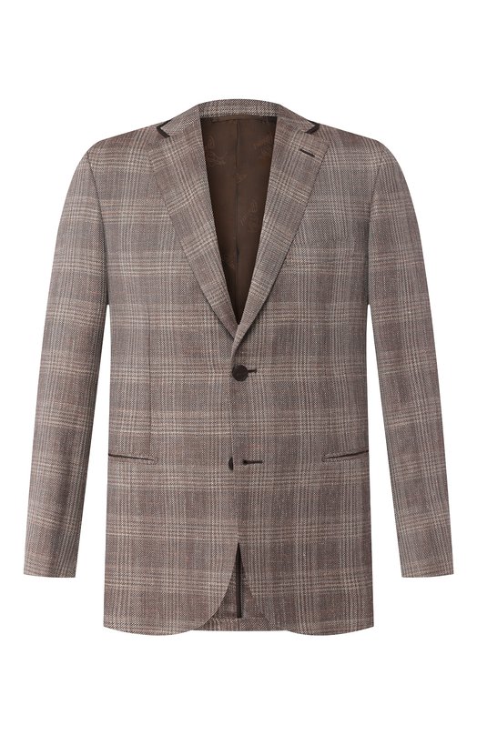 мужской шелковые пиджак brioni, коричневый