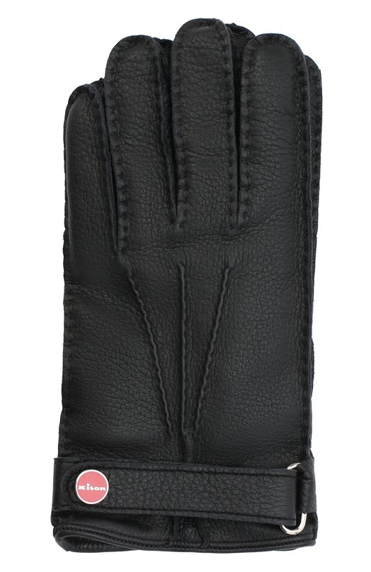 мужские кожаные перчатки kiton, черные