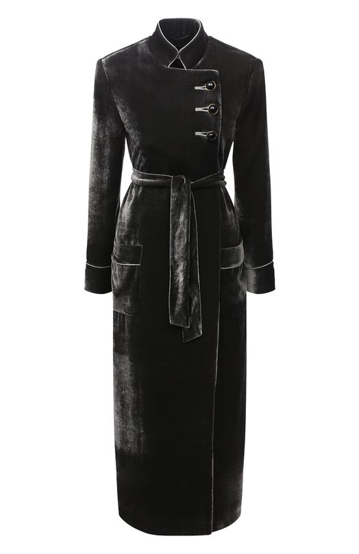 женское пальто-халат giorgio armani, серое
