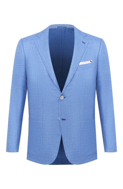 мужской шелковые пиджак kiton, синий