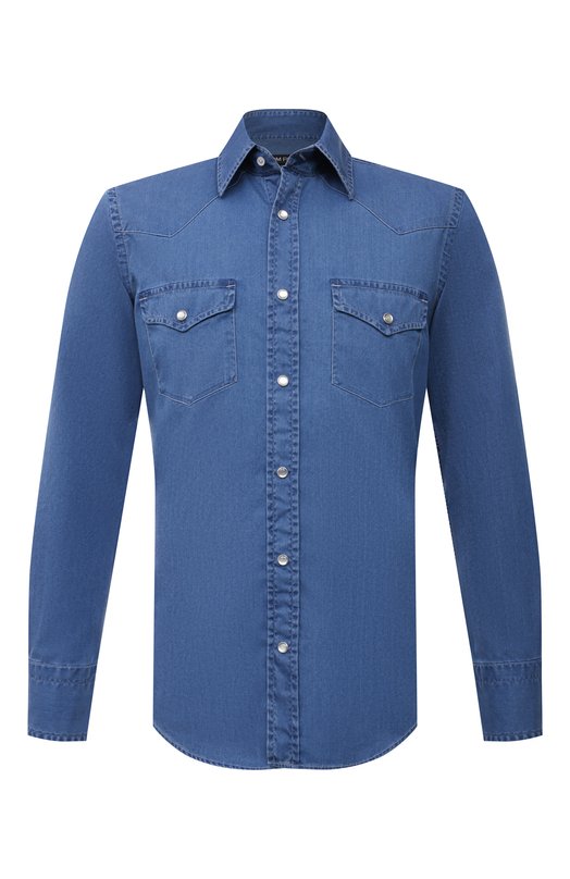 мужская джинсовые рубашка tom ford, синяя