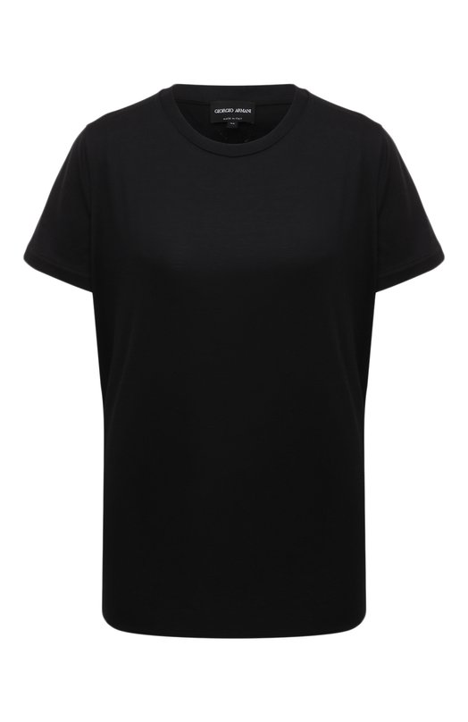 женская футболка с коротким рукавом giorgio armani, черная