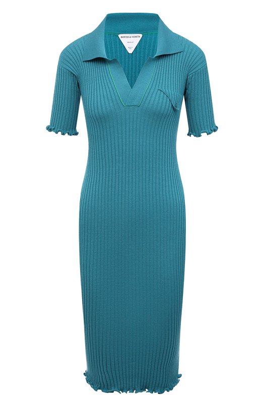 женское шерстяные платье bottega veneta, синее
