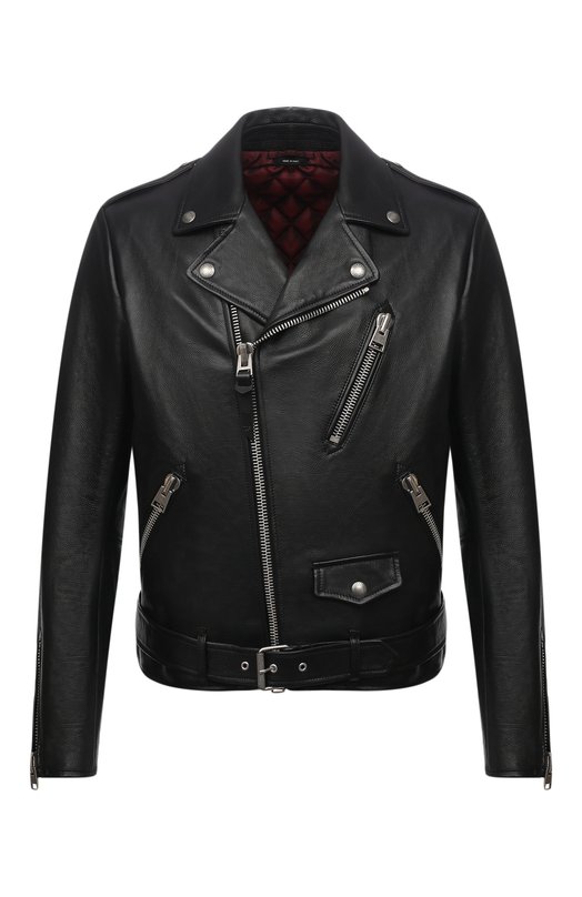 мужская кожаные куртка tom ford, черная