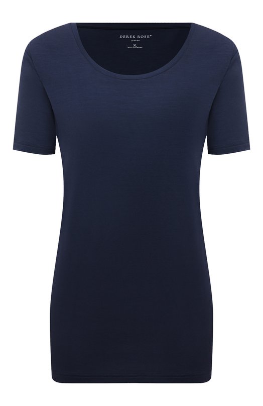 женская футболка с круглым вырезом derek rose, синяя