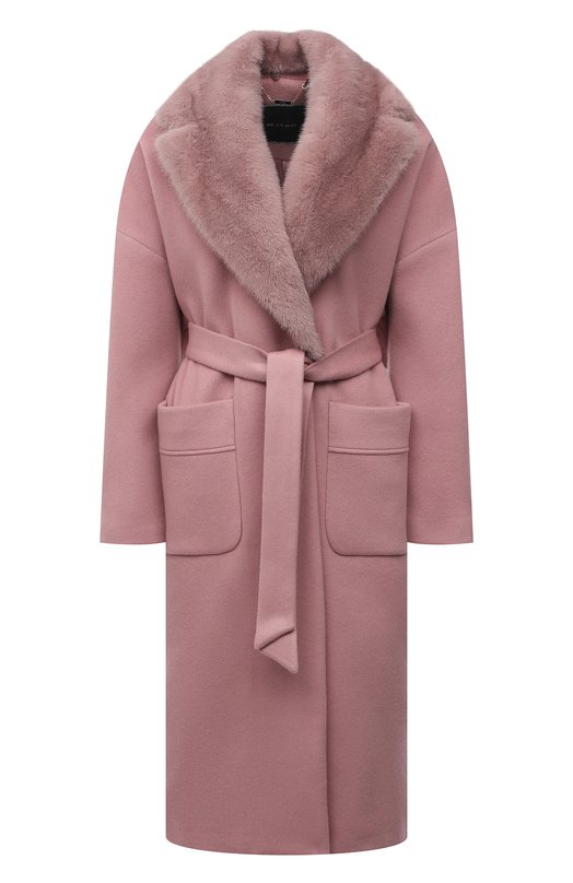 женское шерстяное пальто kiton, розовое