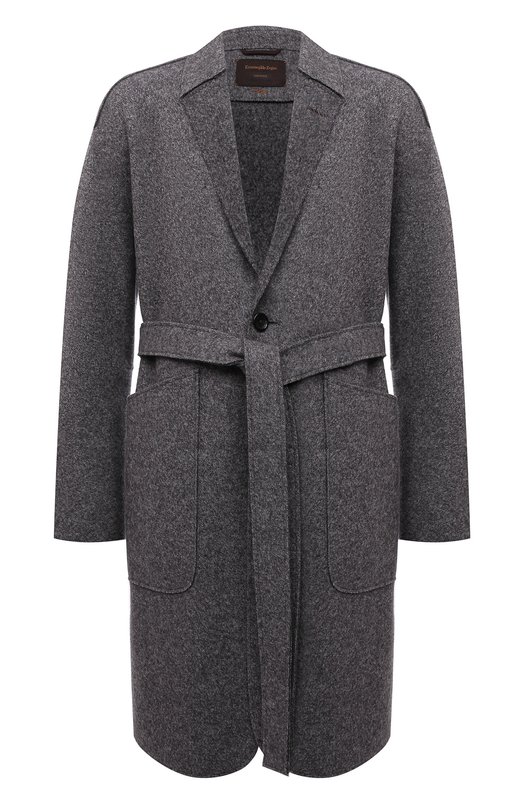 мужское шерстяное пальто zegna couture, серое