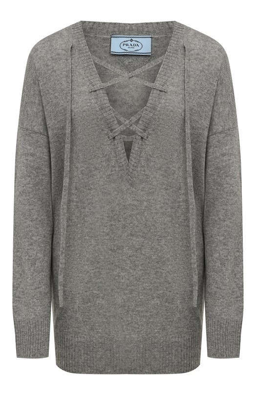 женский пуловер prada, серый