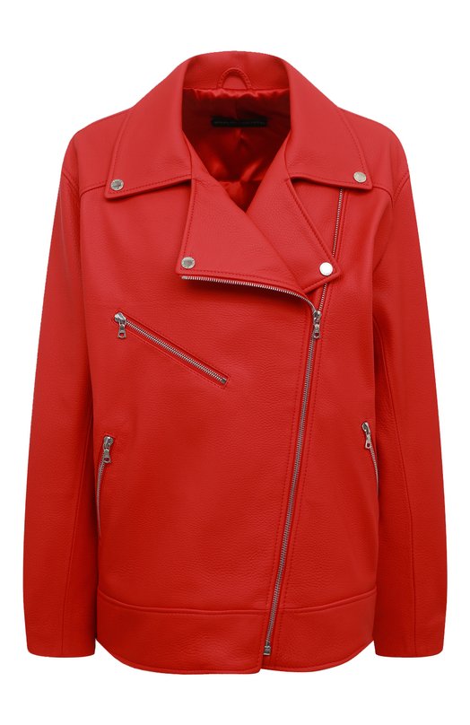 женская кожаные куртка maslov, красная
