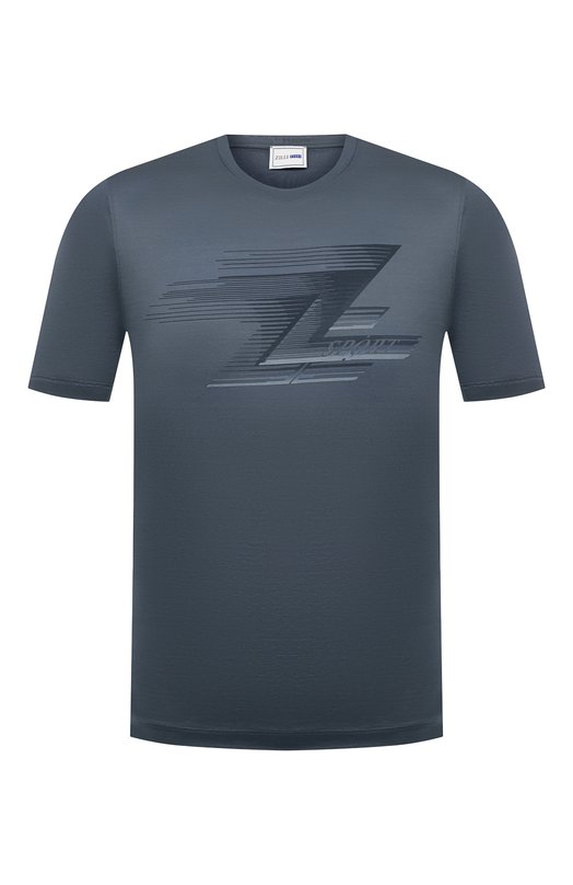 мужская футболка удлиненные zilli sport, голубая