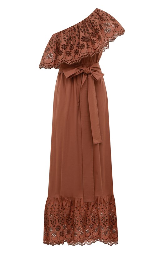 женское платье макси i.d. sarrieri, коричневое