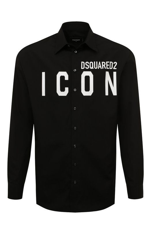 мужская рубашка с длинным рукавом dsquared2, черная