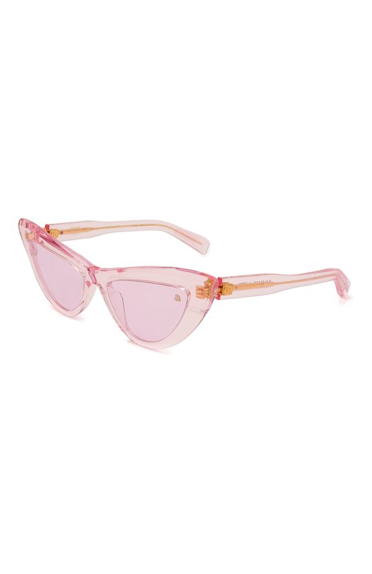 женские солнцезащитные очки кошачьи глаза balmain, розовые